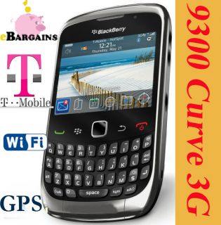 New Blackberry 9300 Curve Black Unlocked GPS WiFi at T T Mobile GSM