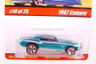 HOT WHEELS CHEVY 67 CAMARO CLASSIC SERIES BLUE 5SP SPECTRAFLAME