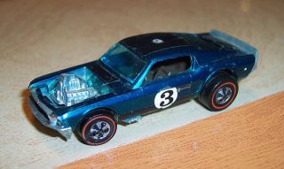 Vintage 1969 Redline Hotwheels Teal Mustang Boss Hoss 3