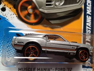 2012 Hot Wheels 70 Ford Mustang Mach 1 Silver