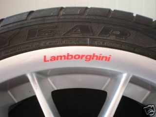 Lamborghini Red Wheels Rims Sticker Decal Logo Gallardo