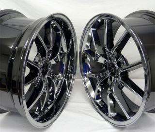 Black Chrome FR500 Wheels 20x8 5 20x10 20 inch Deep Dish Fits Mustang