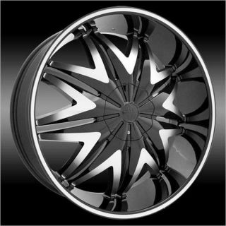 Single Wheel 24 inch Krystal Black Wheels Rims 5x115 15 and A 275 25
