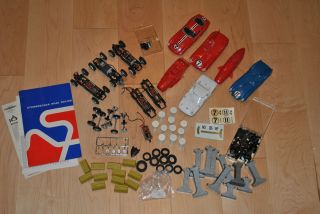  Strombecker 1 32 Scale Slot Car Body Frame Chassis Wheels Parts lot