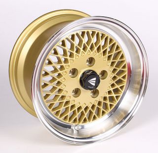 Enkei 92 ENKEI92 Wheel Rim 15x8 4x100 25mm Offset Gold w Machined Lip