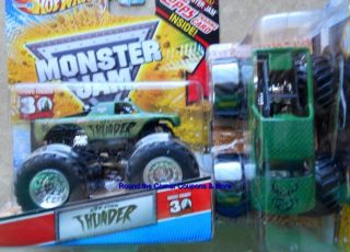 2012 Hot Wheels Monster Jam M2D Camo Thunder New 1 64 with Topps