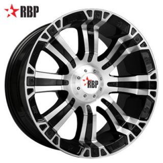 20 RBP 94R Wheel Set Black Machined 20x9 Offroad Rims