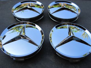 Mercedes Wheel Chrome Center Caps Brand New Set of 4 Will Fit All