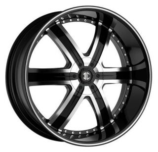 24 inch 2CRAVE No4 Black Diamond Wheels Rims 5x120 BMW 5 Series 6