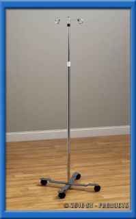 IV Pole IV Stand 2 Hook 4 Leg with Wheels 241
