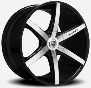 24 inch 24X10 Lexani R 6 Gloss Black Wheel Rim 5x130 Porsche