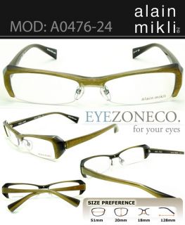 EyezoneCo Alain Mikli Eyeglass Half Rim Frames A0476 24