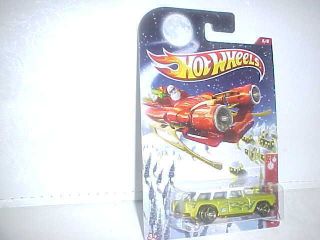 Hot Wheels Holiday Rods Classic Chevy Nomad 5 8 Green Flames 2012