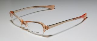 New Alain Mikli 6948 Orange Gold Half Rim Plastic Metal Eyeglass