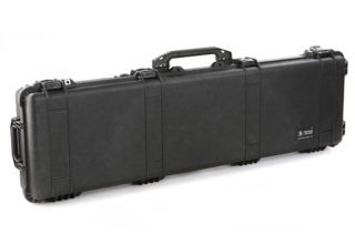 Scoped Rifle Gun Case with Solid Foam Insert and Wheels Black