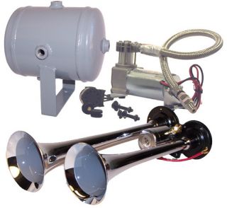 Dual Truck Car Air Horn Kit New Loud Easy to Fit Horns