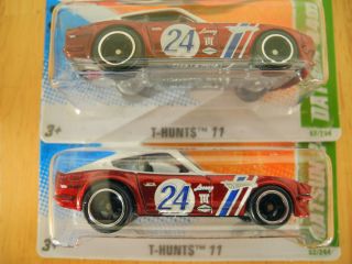 Two 2011 Hot Wheels Super Treasure Hunt T Hunt$ Datsun 240Z