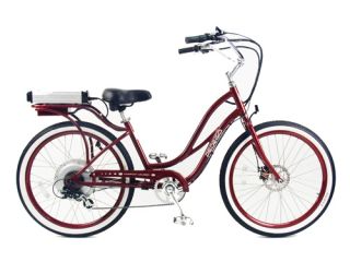 Cruiser Bicycle Bike Red Frame Red Rims White Wall Tires
