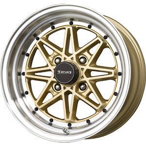 New 15x7 4x100 Drag Dr 20 Gold Wheels Rims