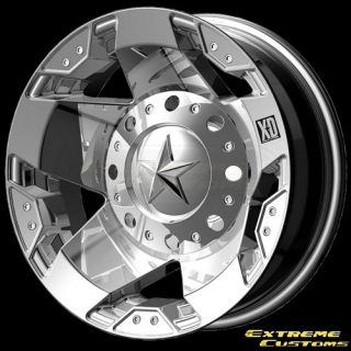 Series XD775 Rockstar Dually Chrome 8 Lug Wheels Rims Free Lugs