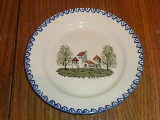 St Clement Pottery French Country Faience Pattern Plate Village Scene