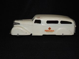 1930s Wyandotte Toys Pressed Steel Ambulance 340 wood wheels rear door