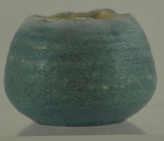 Blue 2 5 Arts and Crafts Cabinet Vase Scalloped Rim Mint
