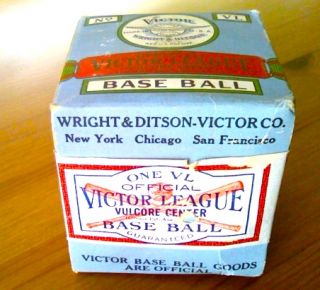Rare 1920s Wright & Ditson Victor League Baseball Unopened in Original