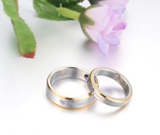 Love Engraved Couple Rings Fine Stainless Steel Magnetic Ring R2