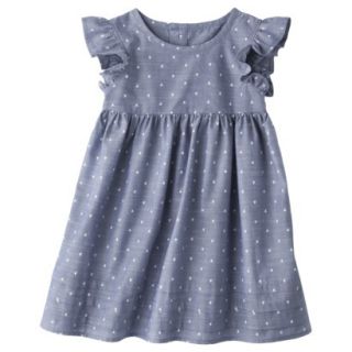 Cherokee Infant Toddler Girls Polkadot Flutter Sleeve Dress   Blue 5T
