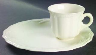 Royal Staffordshire Wheat Snack Plate & Cup Set, Fine China Dinnerware   White,