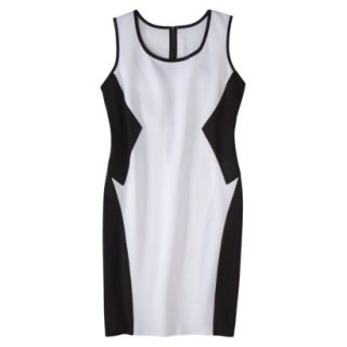 Pure Energy Womens Plus Size Sleeveless Color block Dress   Black/White 2X
