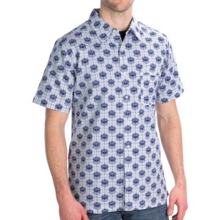 Royal Robbins Topography Print Shirt   Short Sleeve (For Men)   LIGHT PEWTER (L )