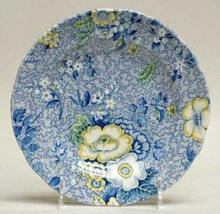 Spode Blue Chintz Salad Plate, Fine China Dinnerware   White,Blue&Yellow Flowers