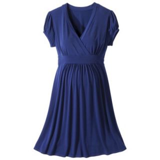 Merona Maternity Short Sleeve V Neck Dress   Waterloo Blue XL