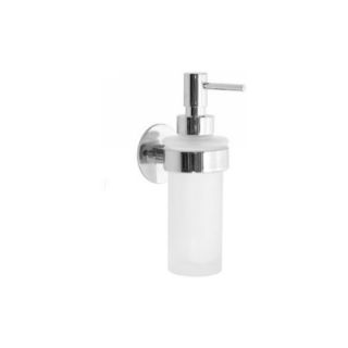 Smedbo SYK369 Time Time Wall Mount Holder with Frosted Glass Soap Dispenser