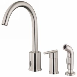 Danze D423058SS Parma  Hands Free or Manual Single Handle Kitchen Faucet With Si