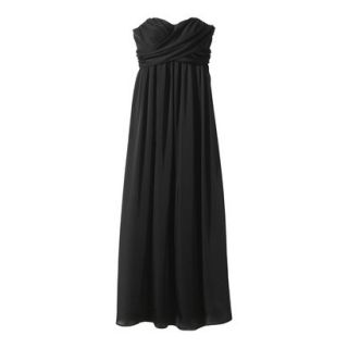 TEVOLIO Womens Satin Strapless Maxi Dress   Ebony   12