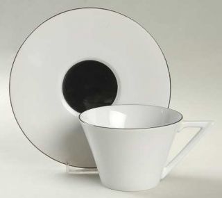 Sasaki China Deux Par Deux Flat Cup & Saucer Set, Fine China Dinnerware   Multic