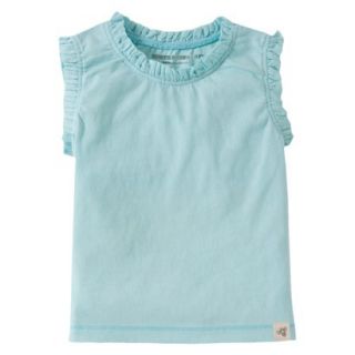 Burts Bees Baby Infant Girls Ruffle Tank   Clearwater 3 6 M