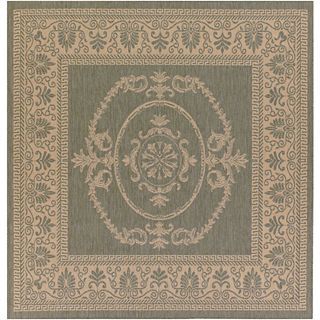 Couristan Antique Medallion Indoor/Outdoor Square Rugs, Green