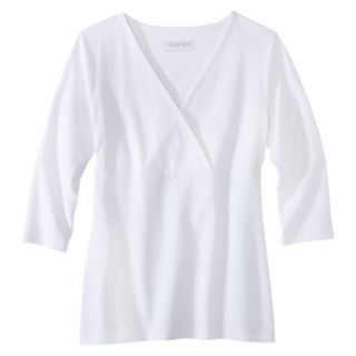 Womens Double Layer 3/4 Sleeve Tee   White   XL