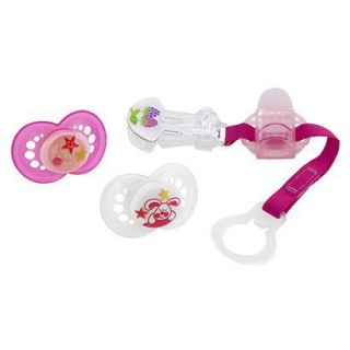 MAM Baby 6+ Months Pink Night Pacifier with Pacifier Clip and Cover 3 pc.
