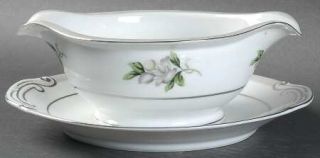 Gold Coast First Love Gravy Boat with Attached Underplate, Fine China Dinnerware