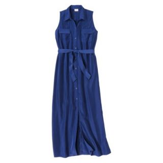 Merona Womens Maxi Shirt Dress   Waterloo Blue   S
