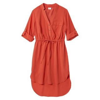 Merona Womens Drawstring Shirt Dress   Orange   M
