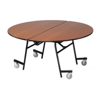 AmTab Manufacturing Corporation Vinyl Edge Particle Board Round Mobile Table 