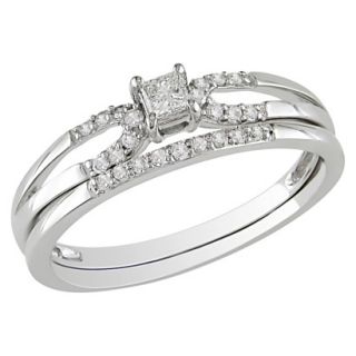 10K White Gold Diamond Bridal Set Silver 7.0