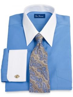 Paul Fredrick Mens Luxury Cotton Straight Collar French Cuff Dress Shirt