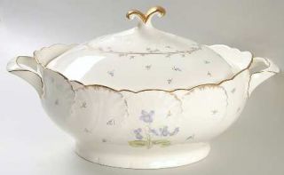 Mikasa Tender Violets 8 Oval Covered Casserole, Fine China Dinnerware   Violets
